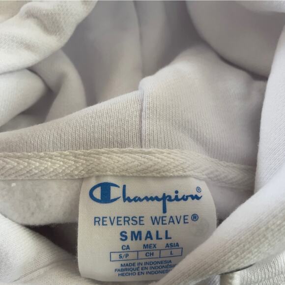 Champion Men’s Reverse Weave Heavyweight Hoodie Sweatshirt Size Small White New - Picture 9 of 16